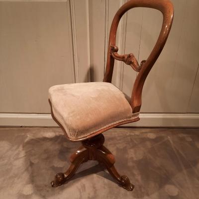 Chaise de harpiste en acajou d’époque Louis-Philippe.